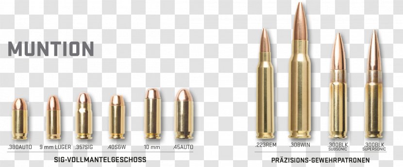 Full Metal Jacket Bullet Cartridge Ammunition .357 SIG - Heart Transparent PNG