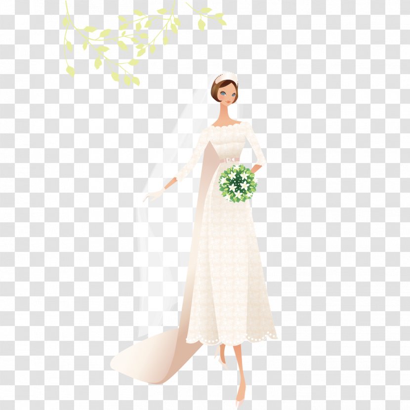 Wedding Invitation Bride Contemporary Western Dress - Flower - The Holding Flowers Transparent PNG