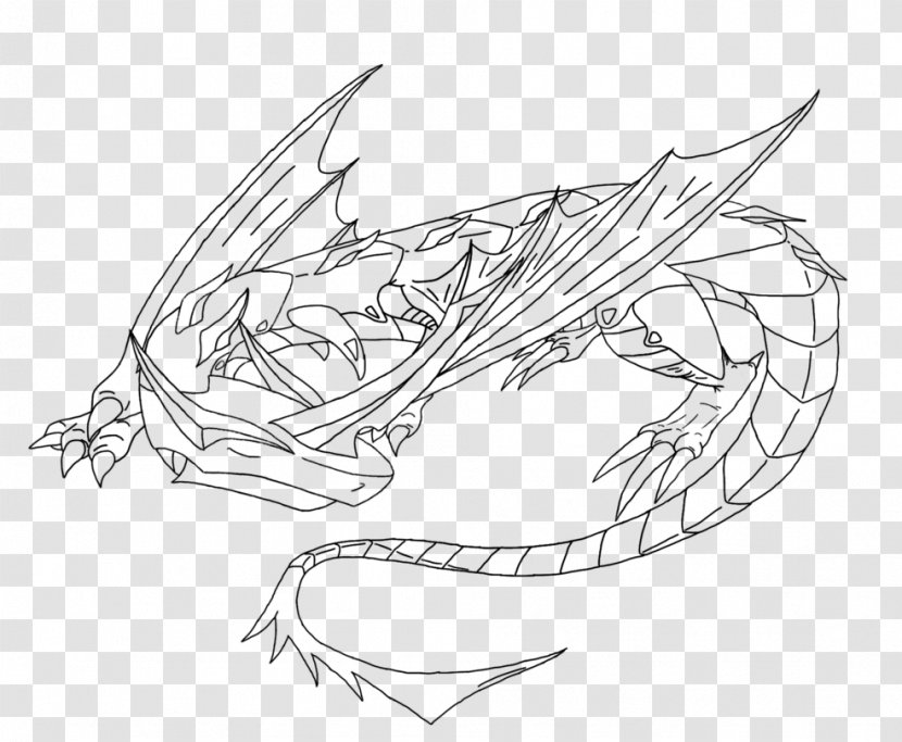 Line Art Drawing Dragon /m/02csf Jaw - Mythical Creature - Sleep Dketch Transparent PNG