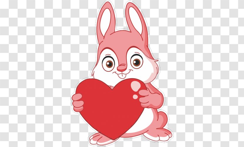 Vector Graphics Heart Cuteness Rabbit Valentine's Day - Flower Transparent PNG