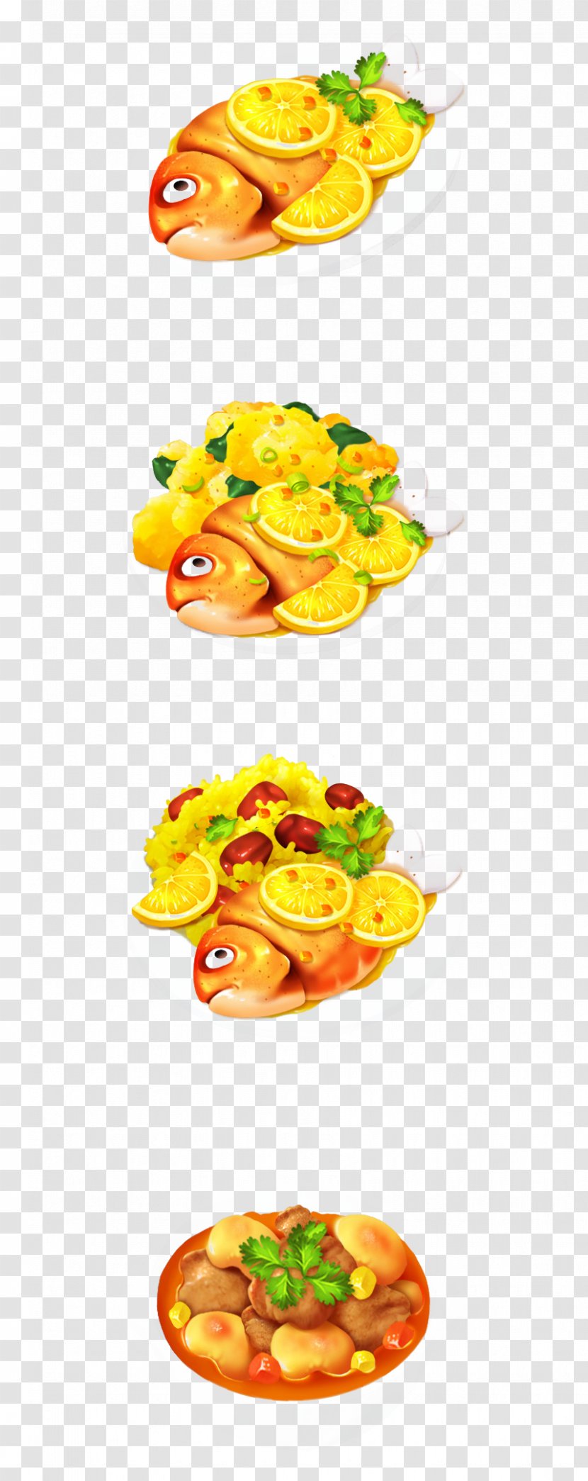 Jujube Fish Rice - Hand-painted Lemon Transparent PNG