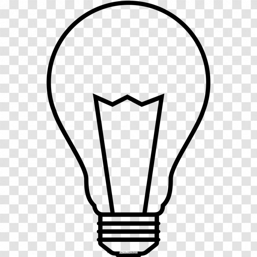 Incandescent Light Bulb Drawing Lamp Clip Art - Black Transparent PNG