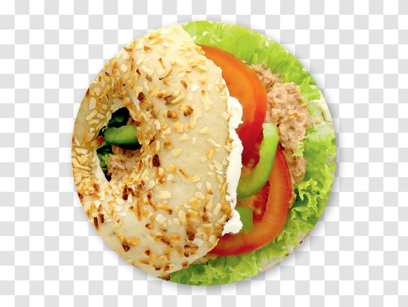 Vegetarian Cuisine Fast Food Mediterranean Bagel Recipe - Tuna Sandwich Transparent PNG