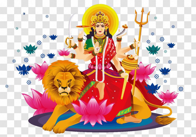 Lion - Recreation - Lotus Goddess Riding A Transparent PNG