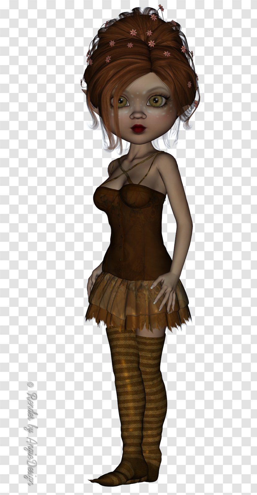 Brown Hair Cartoon Character - Doll Transparent PNG