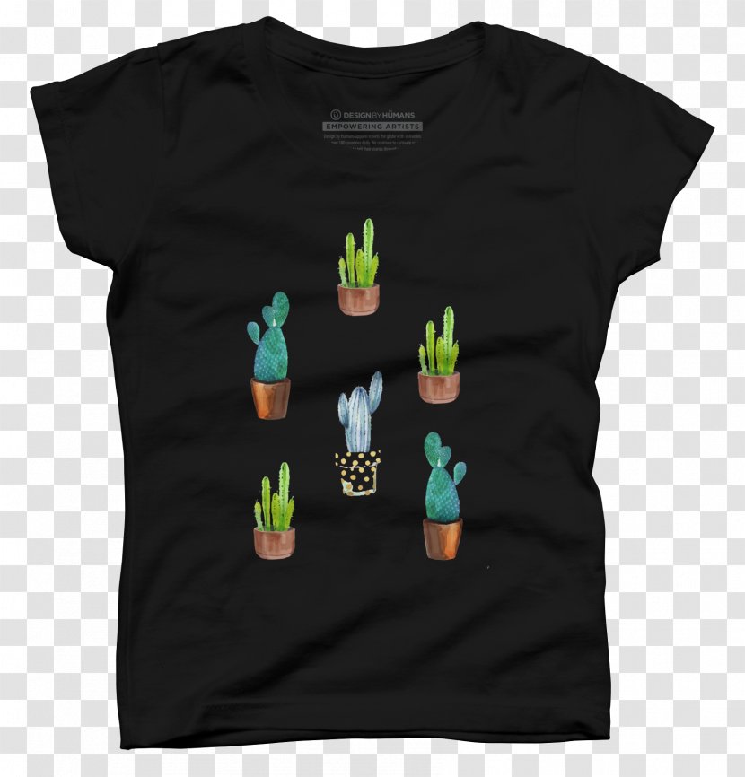 T-shirt Sleeve Green Outerwear Brand - Watercolor - Cactus Creative Transparent PNG
