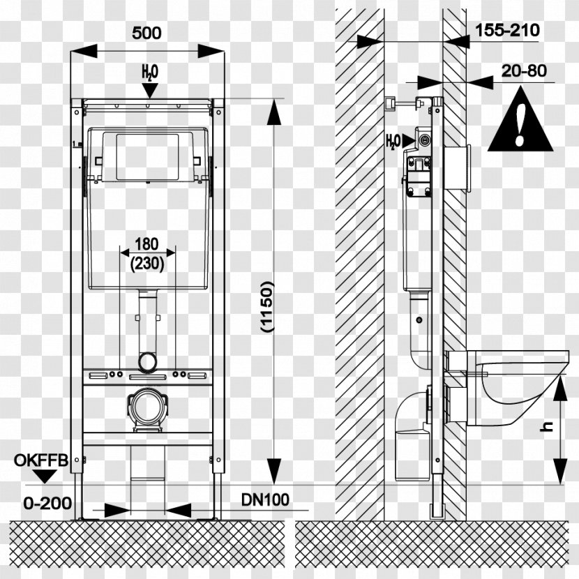 Floor Plan Toilet & Bidet Seats Drywall Structure - Artwork Transparent PNG