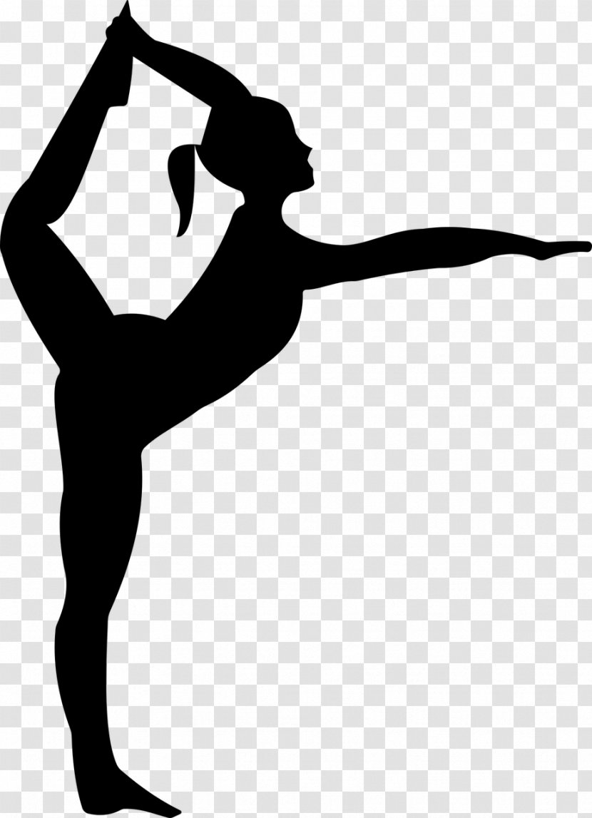 Gymnastics Silhouette Dance - Black And White Transparent PNG