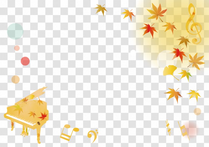 Autumn Frame - Heart - Piano And Leaves Frame.Others Transparent PNG