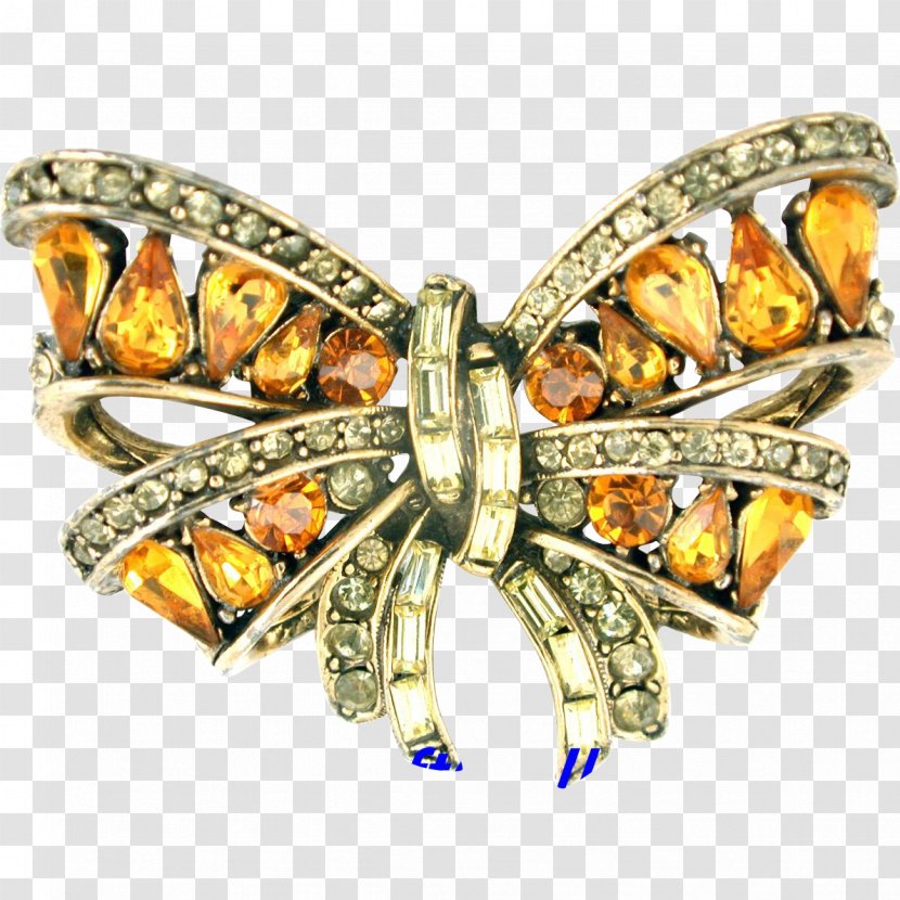 Butterfly Jewellery Insect Gemstone Brooch - Body Transparent PNG