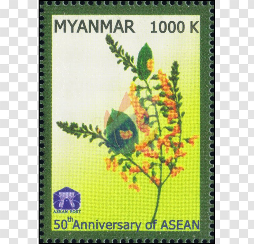 Burma Postage Stamps Penny Black Association Of Southeast Asian Nations Commemorative Stamp - Flower Transparent PNG