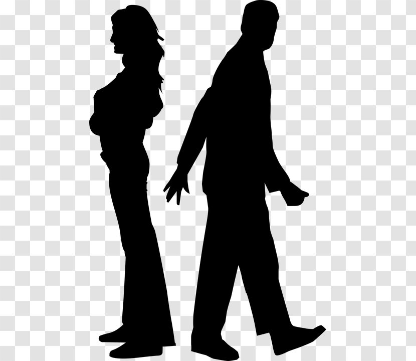 Silhouette Combat Clip Art - Communication - Fighting Couple Transparent PNG