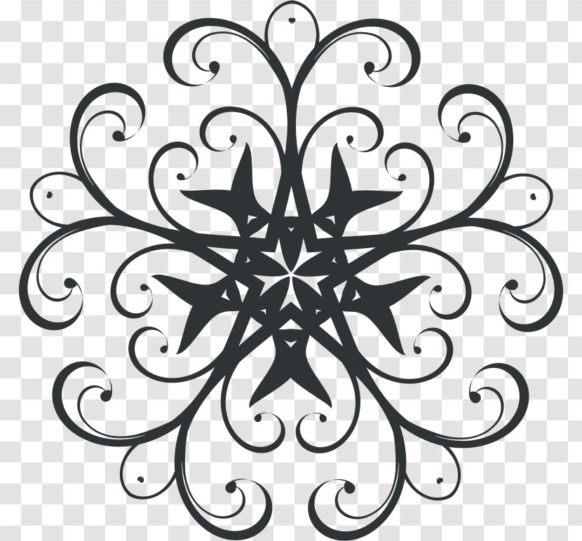 Cartoon Black And White Drawing Flower Clip Art - Leaf - Flourish Transparent PNG