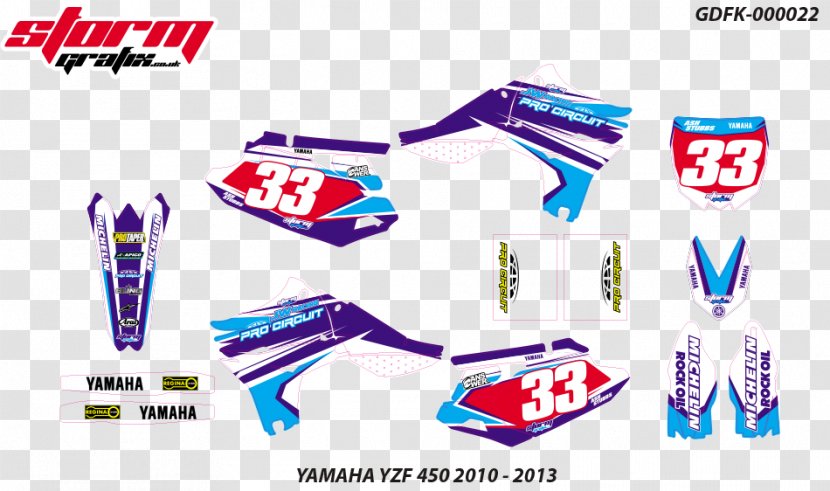 Yamaha Motor Company YZ450F Graphic Kit Decal YZ250 - Yz450f - Tom Neal Transparent PNG