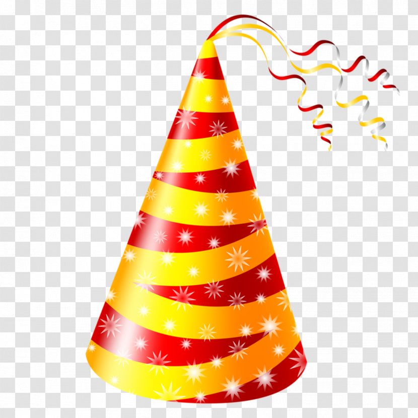 Birthday Cake Party Hat Clip Art - Red And Yellow Transparent PNG