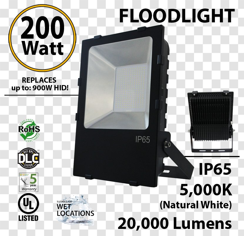 Floodlight Light-emitting Diode Incandescent Light Bulb Lumen - Flashlight - Luminous Efficiency Transparent PNG