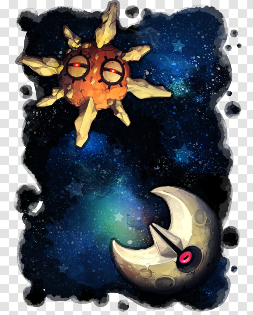 Lunatone Solrock Art Pokémon Black 2 And White - Pokemon Transparent PNG