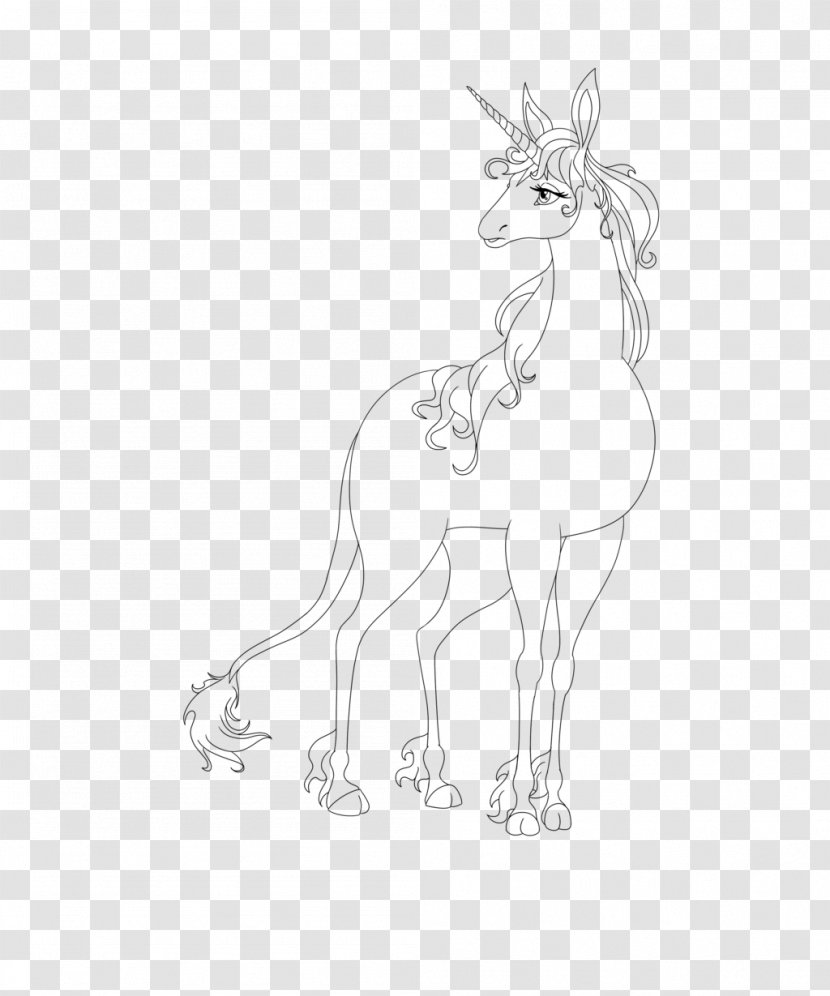 Horse Pony Drawing Black And White Monochrome - Mammal - Clean Transparent PNG