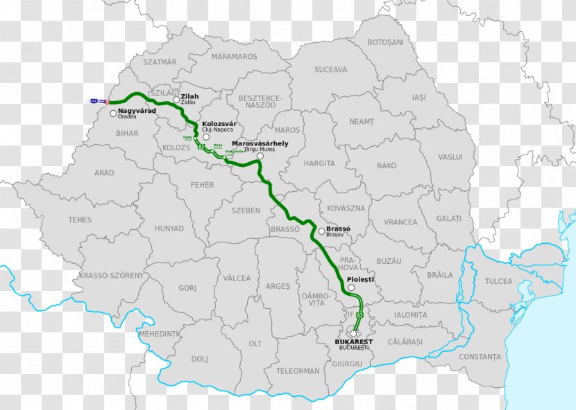 A3 Motorway A2 Bucharest Ring Highways In Romania A1 - Controlledaccess Highway - Road Transparent PNG