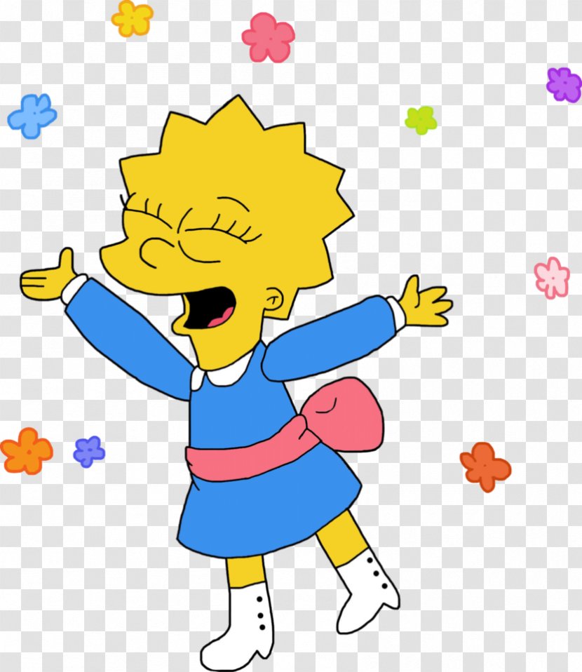 Lisa Simpson Bart Maggie Meg Griffin - Blue Flowers Transparent PNG