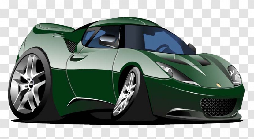 Sports Car Cartoon Royalty-free - Automotive Exterior - Hand-drawn Caricature Transparent PNG