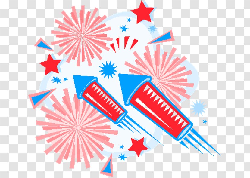 Independence Day Fireworks Clip Art - Cartoon Transparent PNG
