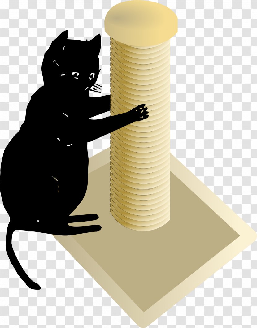 Black Cat Kitten Scratching Post Clip Art - Small To Medium Sized Cats - Cliparts Transparent PNG