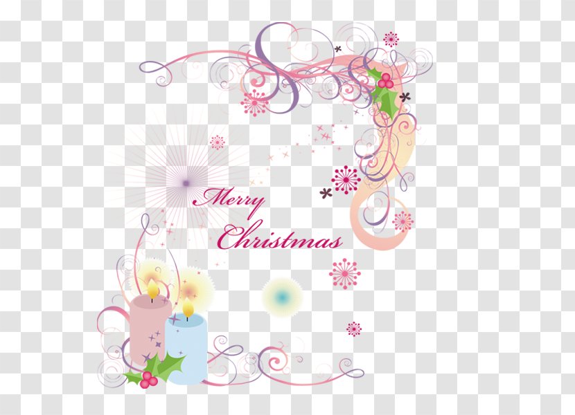 Christmas Icon - Pink - Merry Border Transparent PNG