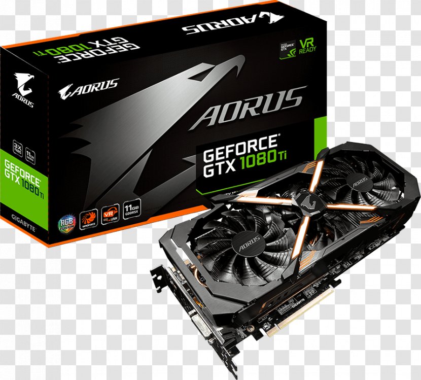 Graphics Cards & Video Adapters NVIDIA AORUS GeForce GTX 1080 Ti Xtreme Edition 11G Gigabyte Technology 英伟达精视GTX - Geforce - Aorus Transparent PNG