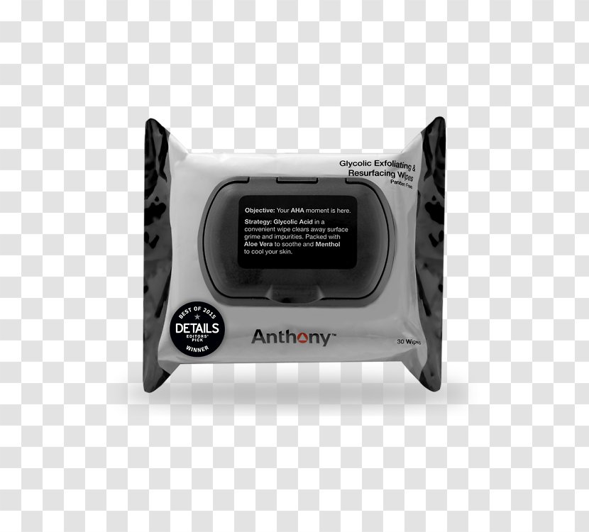 Anthony Glycolic Exfoliating + Resurfacing Wipes Exfoliation Acid Cleanser Cosmetics - 46000 Transparent PNG