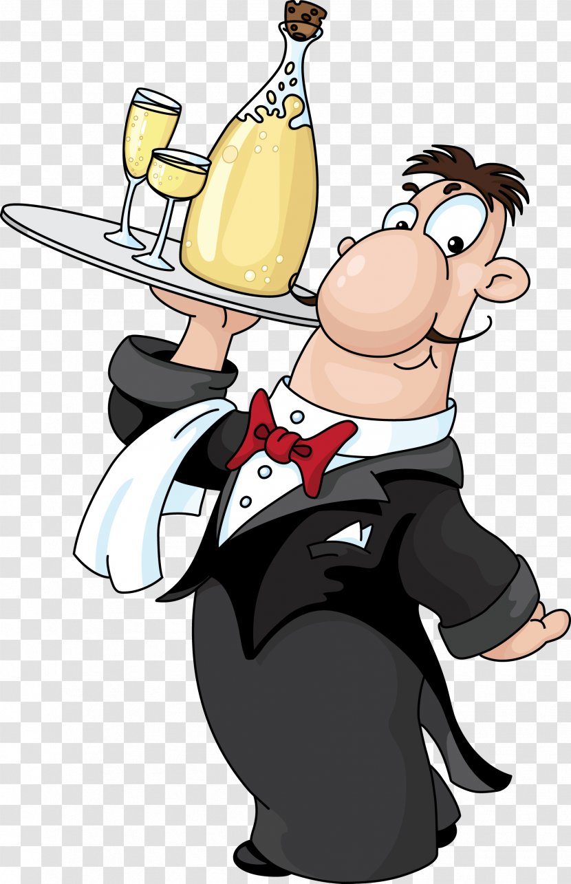 Waiter Drink Chef Clip Art - Cartoon Transparent PNG