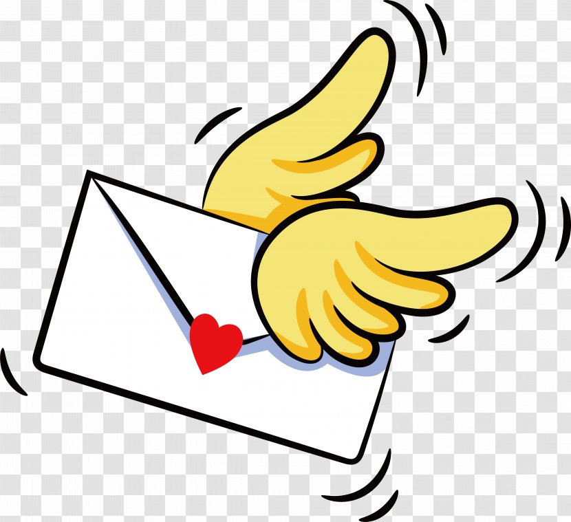 Paper Envelope Mail - Yellow - Wings Of The Transparent PNG