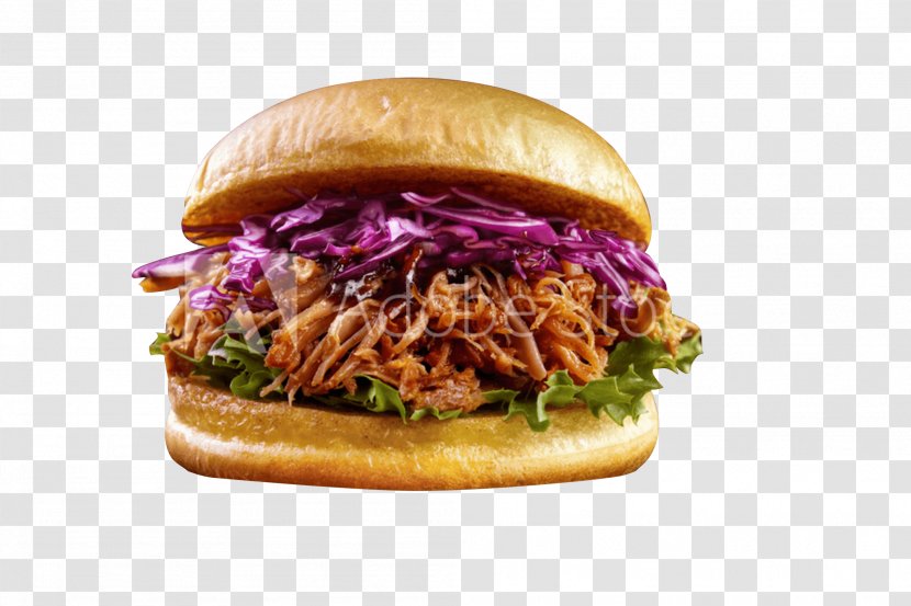 Pulled Pork Buzhenina Hamburger Barbecue - Fast Food Transparent PNG