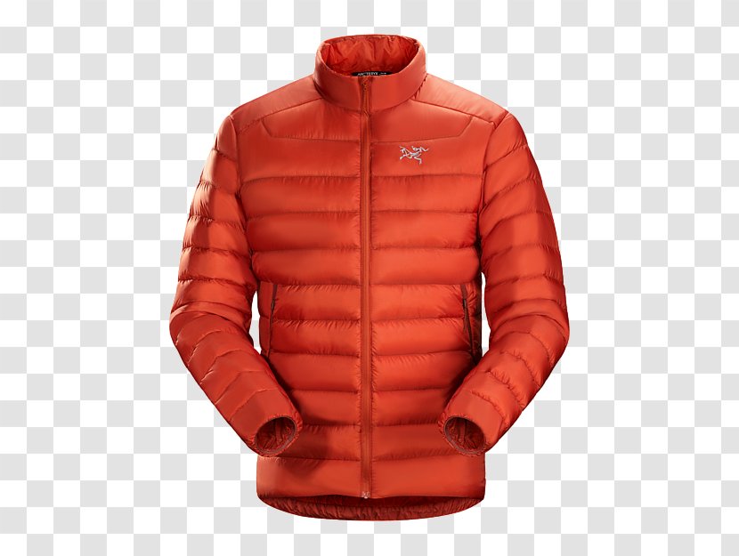 Hoodie Arc'teryx Jacket Down Feather Daunenjacke - Orange Transparent PNG