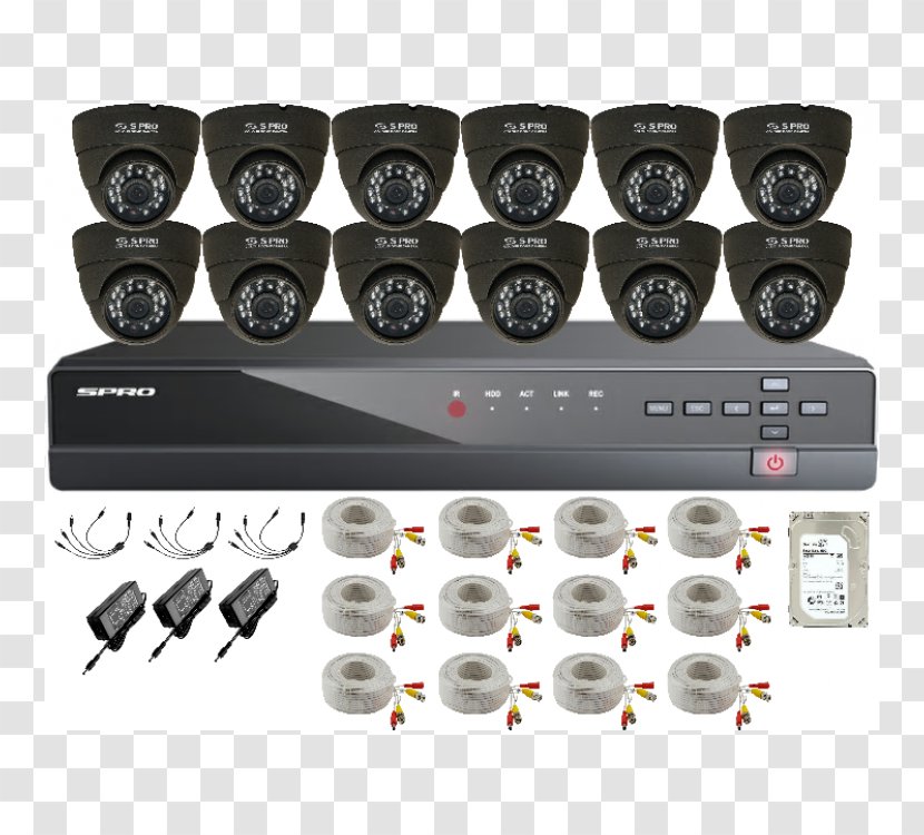 Analog High Definition Closed-circuit Television Digital Video Recorders IP Camera - Cctv Dvr Kit Transparent PNG