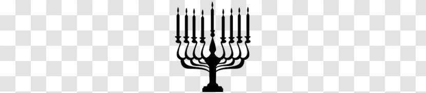 Menorah Hanukkah Candle Clip Art - Black And White - Cliparts Transparent PNG