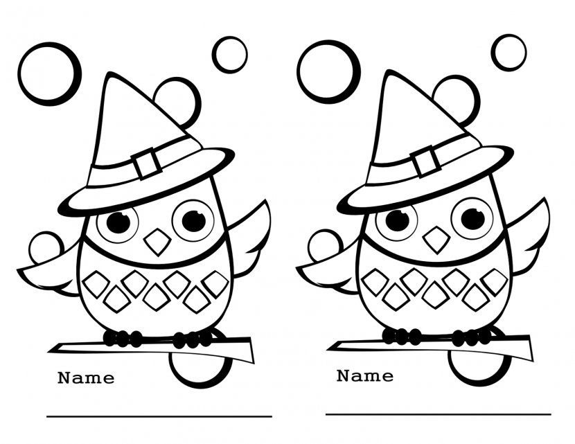 Owl Coloring Book Halloween Adult Child - Flower - Cartoon Pages Transparent PNG