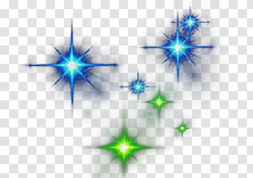 Light Blue - Bluegreen - Green Bright Star Transparent PNG