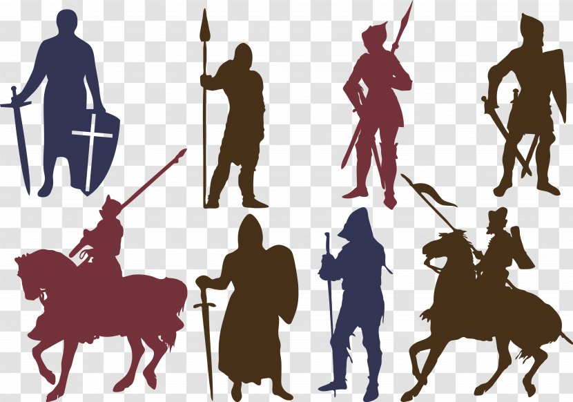 Silhouette Knights Templar Download Icon - Knight - Soldier Vector Transparent PNG