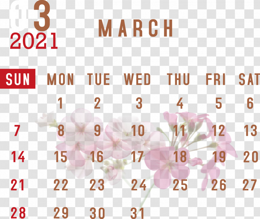 March 2021 Printable Calendar March 2021 Calendar 2021 Calendar Transparent PNG