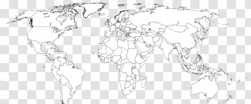 World Map Blank Globe - Drawing Transparent PNG