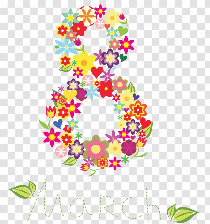 Flower Delivery Floristry Bouquet - Holiday - 8 March Floral Text Decor Clipart Transparent PNG