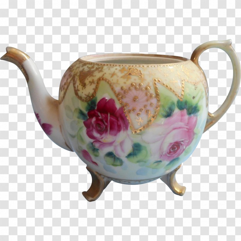 Saucer Porcelain Kettle Teapot Pottery - Hand Painted Transparent PNG