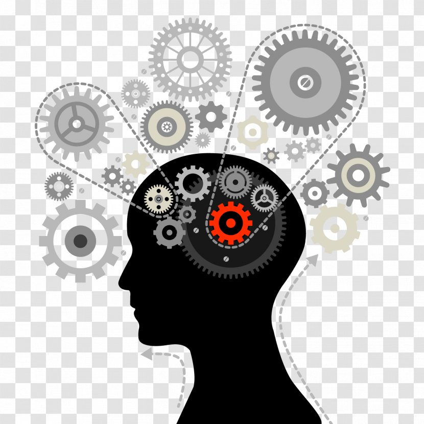 Mind Human Brain Thought - Watercolor - Vector Of The Gear Transparent PNG