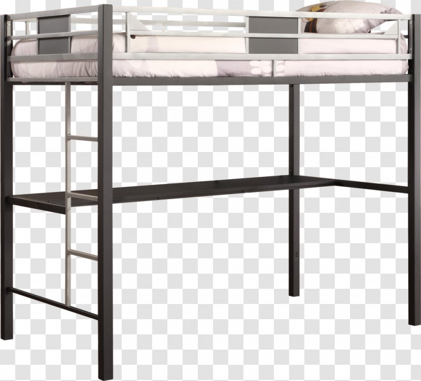 Bunk Bed Metal Desk Loft Transpa Png, Loft Bed Desk Futon