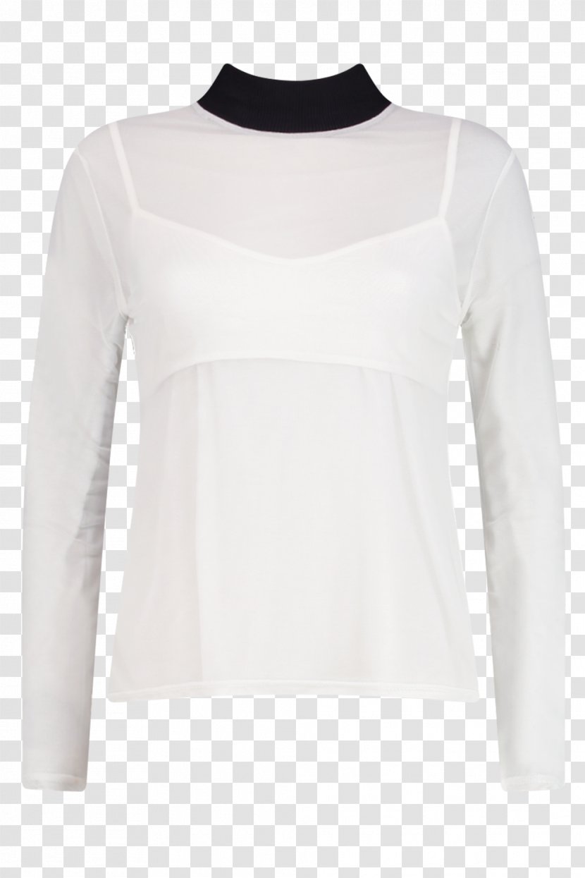 Long-sleeved T-shirt Shoulder Blouse - White Transparent PNG