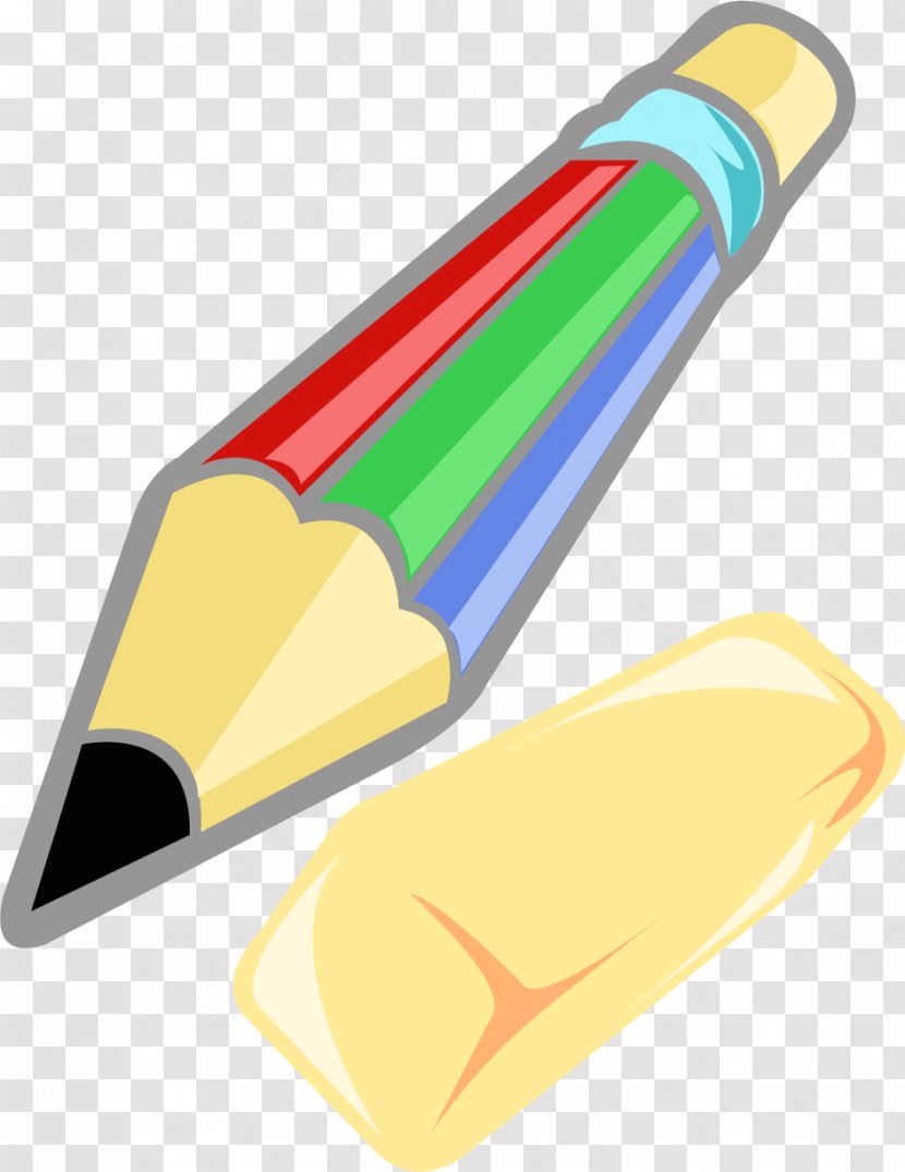 Paper Eraser Pencil - Logo - Vector Hand-drawn Color And Transparent PNG