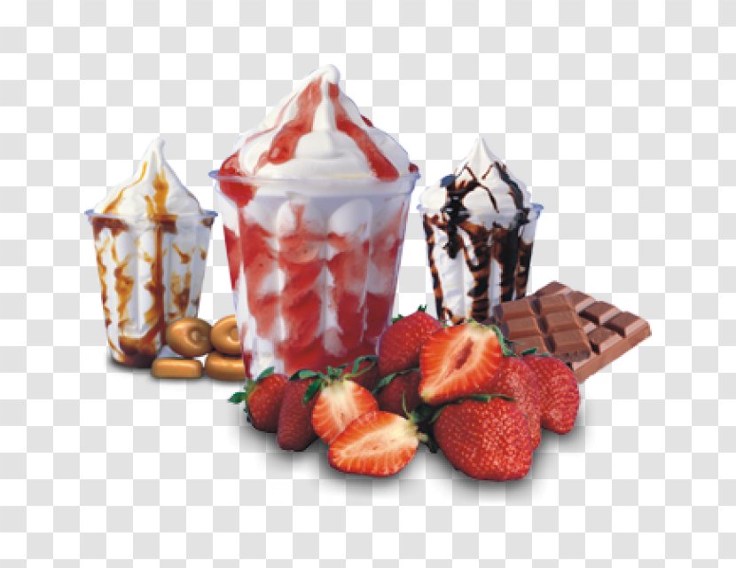 Sundae Gelato Fast Food Parfait Frozen Yogurt - Strawberry Transparent PNG