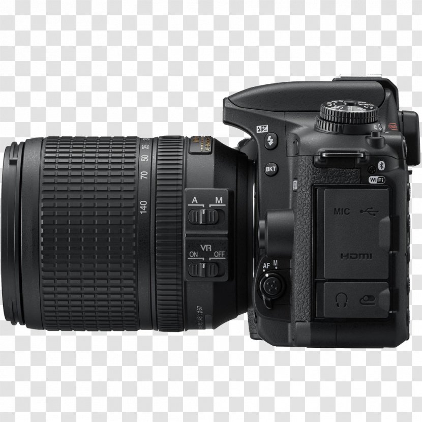 AF-S DX Nikkor 18-140mm F/3.5-5.6G ED VR Nikon D500 Digital SLR Camera Lens Transparent PNG