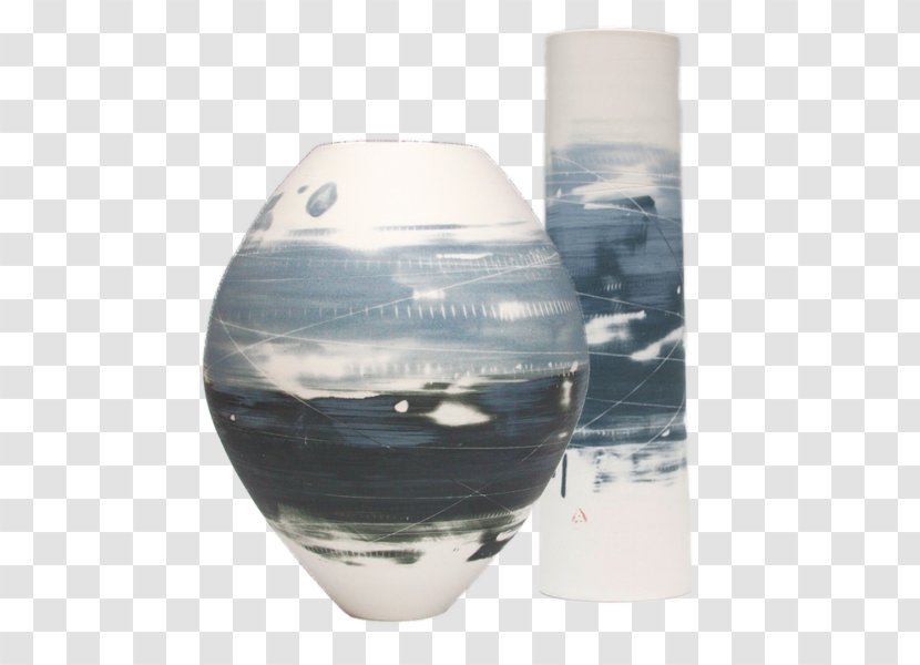 Glass Ceramic Vase Denim Blue - Mood Board Transparent PNG